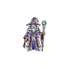 The Web Wizard, a purple-robed guild member