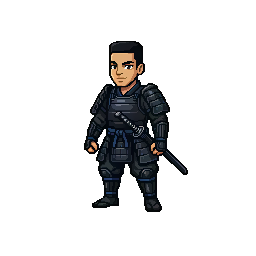 Ronin swinging his katana down in an overhead chop